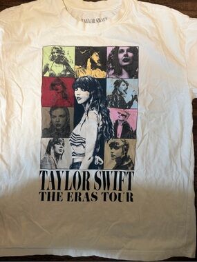Taylor Swift White 'The Eras Tour' Graphic Tee